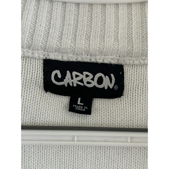 Carbon Men's Black White Gray Long Sleeve Sweater Pullover Size Large - Picture 5 of 8